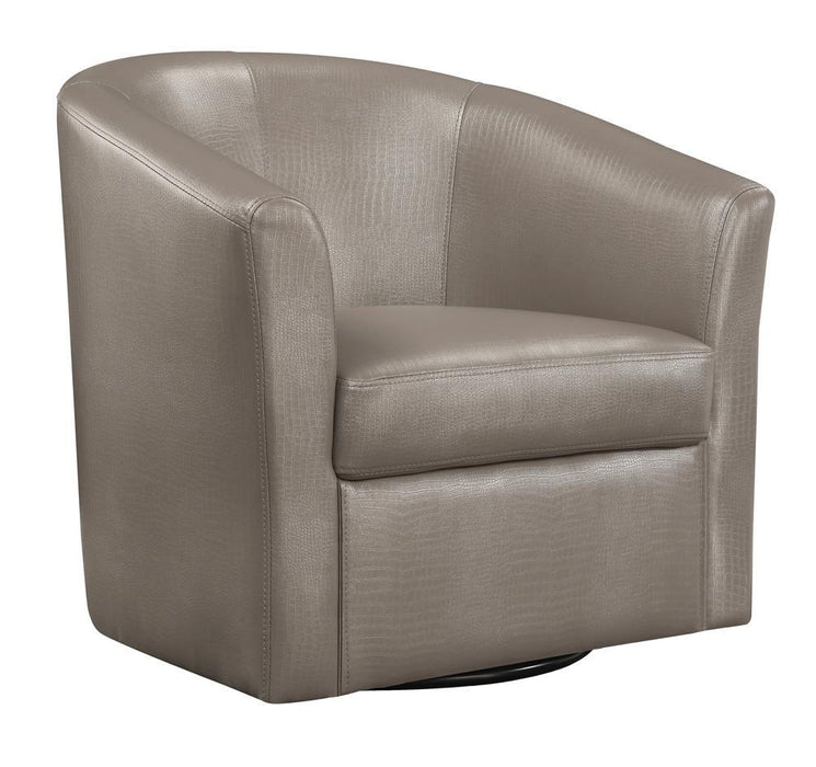 Turner Upholstery Sloped Arm Accent Swivel Chair Champagne - LasVegasFurnitureOnline.com