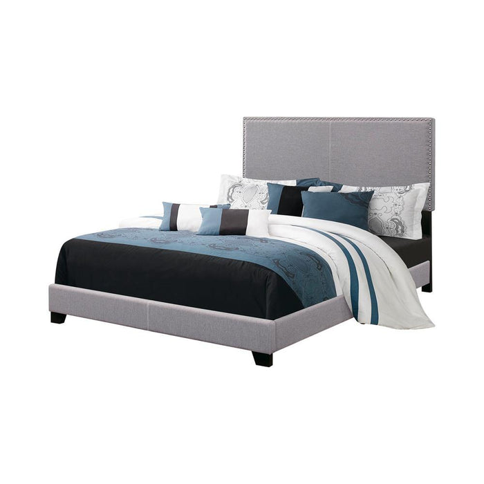 Boyd Queen Upholstered Bed with Nailhead Trim Grey - LasVegasFurnitureOnline.com