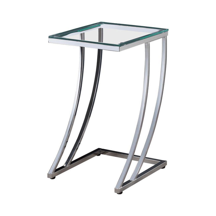 Cayden Rectangular Top Accent Table Chrome and Clear - LasVegasFurnitureOnline.com