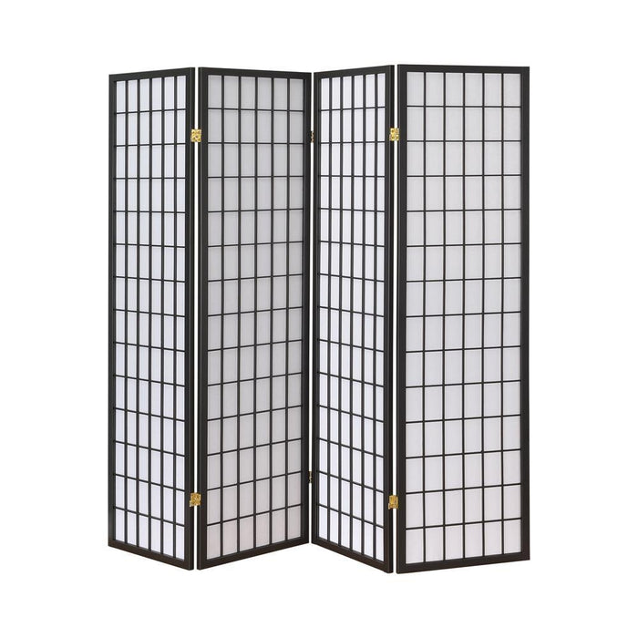 Roberto 4-panel Folding Screen Dark Grey and White - LasVegasFurnitureOnline.com