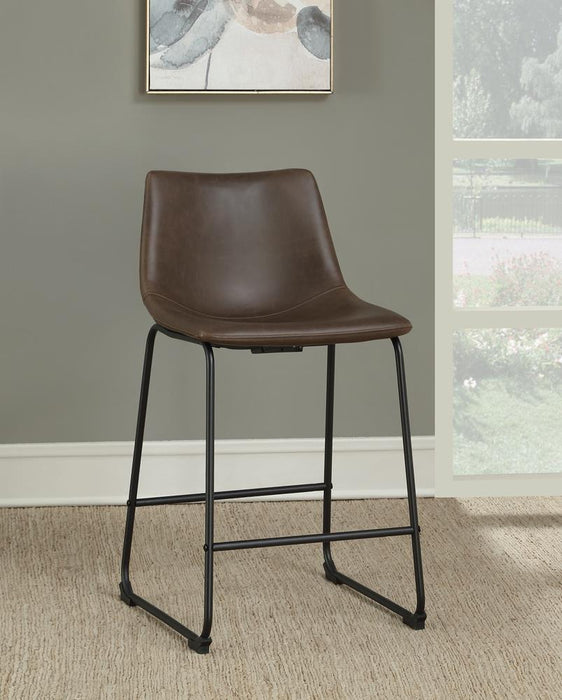 Michelle Armless Counter Height Stools Two-tone Brown and Black (Set of 2) - LasVegasFurnitureOnline.com