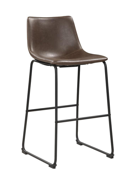 Michelle Armless Bar Stools Two-tone Brown and Black (Set of 2) - LasVegasFurnitureOnline.com