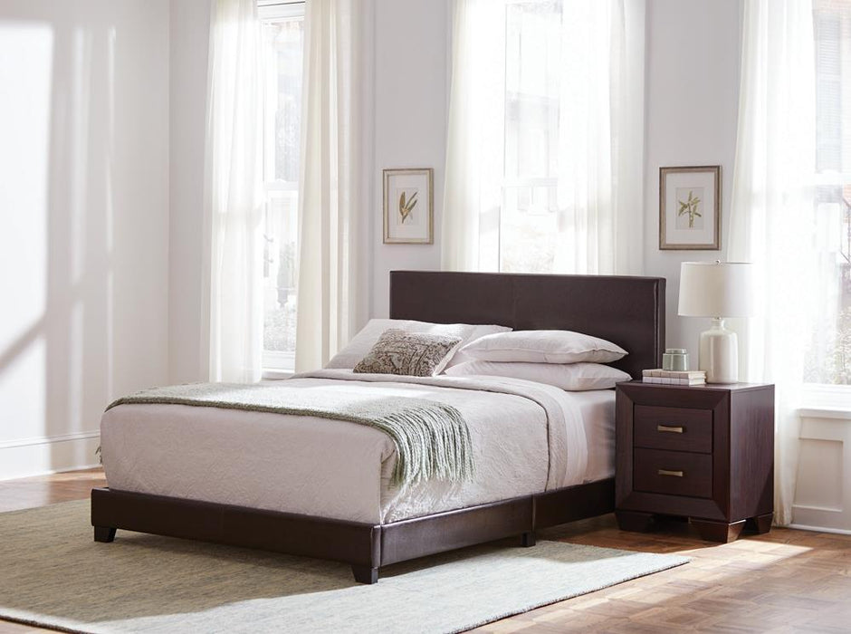 Dorian Upholstered Queen Bed Brown - LasVegasFurnitureOnline.com