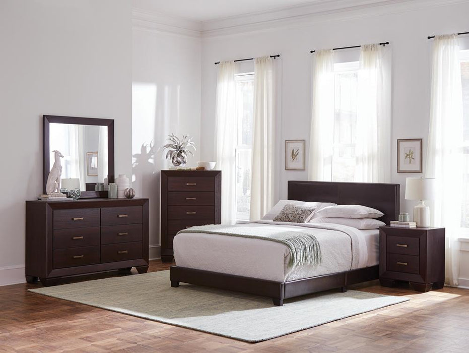 Dorian Upholstered California King Bed Brown - LasVegasFurnitureOnline.com