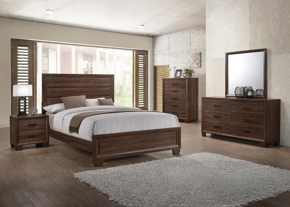 Brandon Eastern King Panel Bed Medium Warm Brown - LasVegasFurnitureOnline.com