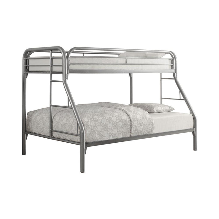 Morgan Twin Over Full Bunk Bed Silver - LasVegasFurnitureOnline.com