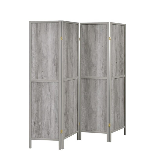 Deepika 4-panel Folding Screen Grey Driftwood - LasVegasFurnitureOnline.com