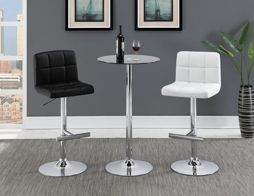 Lenny Adjustable Bar Stools Chrome and White (Set of 2) - LasVegasFurnitureOnline.com