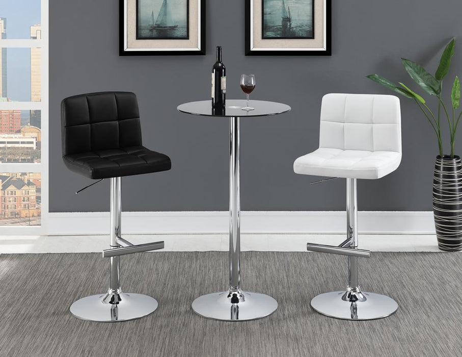 Lenny Adjustable Bar Stools Chrome and White (Set of 2) - LasVegasFurnitureOnline.com