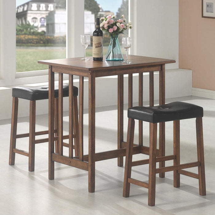 Oleander 3-piece Counter Height Dining Table Set Nut Brown - LasVegasFurnitureOnline.com