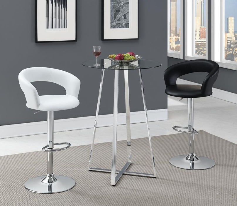 Barraza 29" Adjustable Height Bar Stool Black and Chrome - LasVegasFurnitureOnline.com