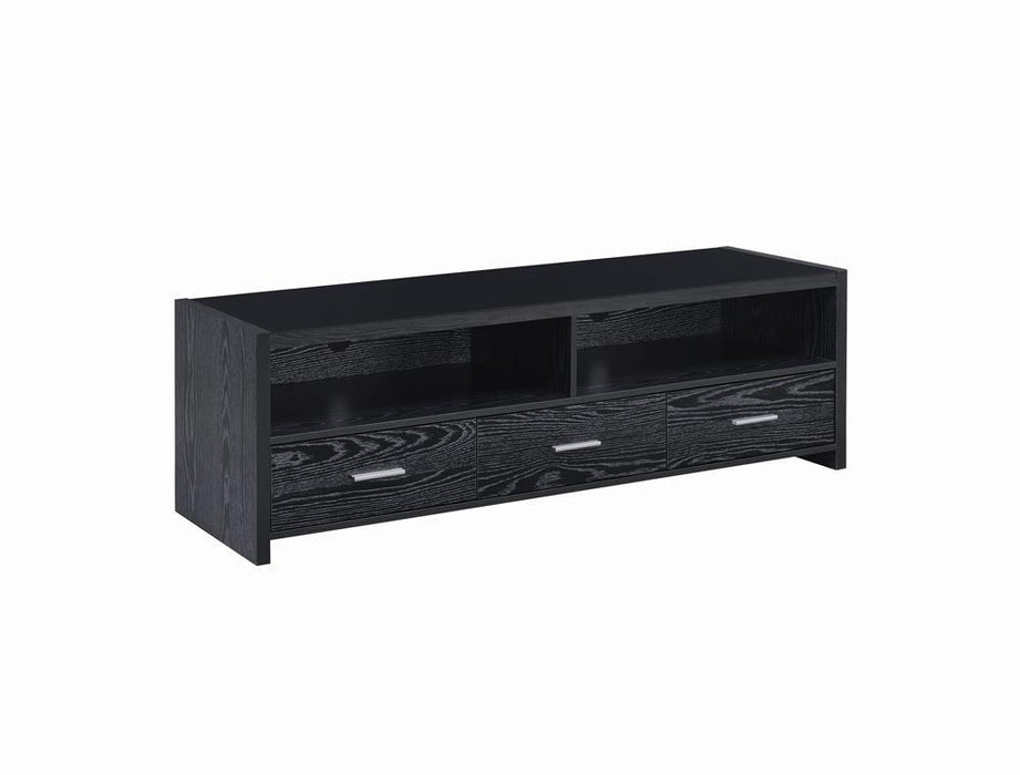 Alton 62" 3-drawer TV Console Black Oak - LasVegasFurnitureOnline.com