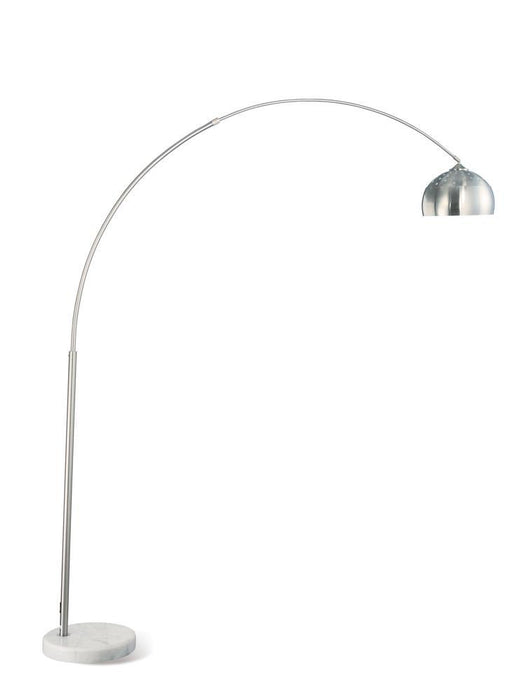 Krester Arched Floor Lamp Brushed Steel and Chrome - LasVegasFurnitureOnline.com