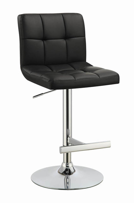 Lenny Adjustable Bar Stools Chrome and Black (Set of 2) - LasVegasFurnitureOnline.com