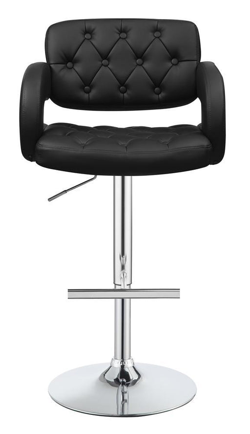 Brandi Adjustable Bar Stool Black and Chrome - LasVegasFurnitureOnline.com