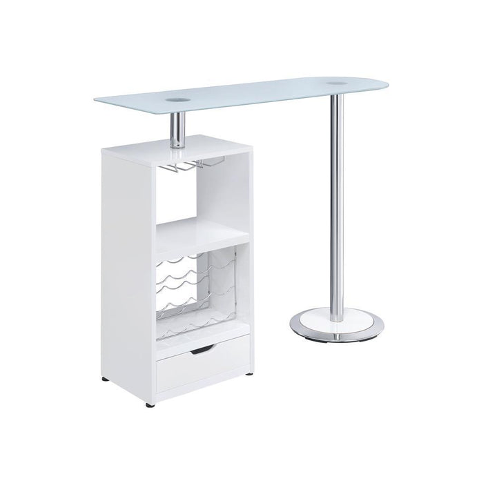 G120452 Contemporary White Bar Table - LasVegasFurnitureOnline.com