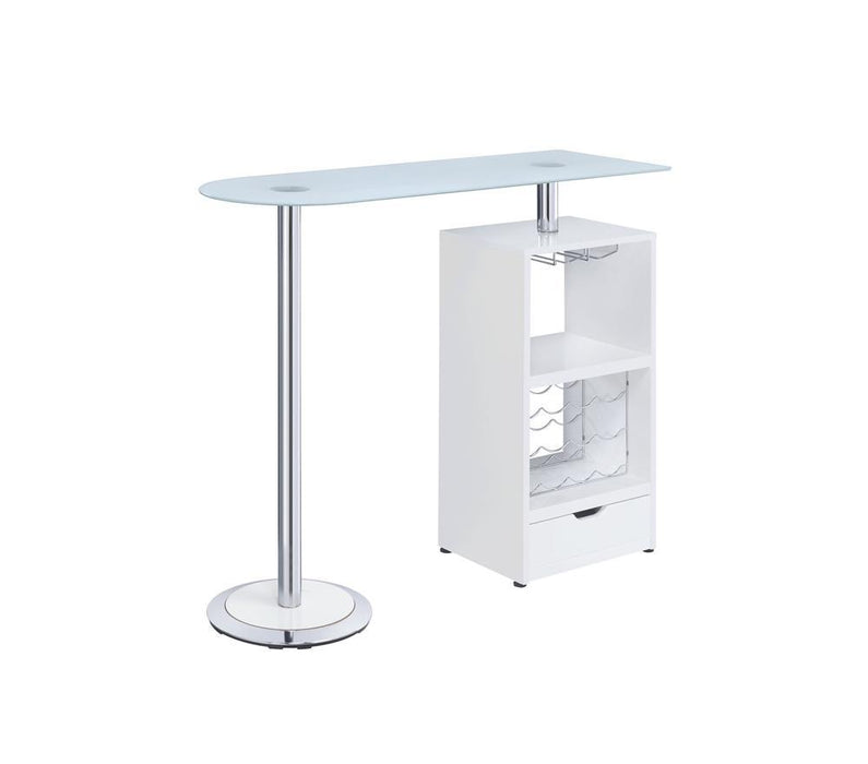 G120452 Contemporary White Bar Table - LasVegasFurnitureOnline.com