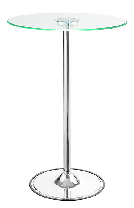 Thea LED Bar Table Chrome and Clear - LasVegasFurnitureOnline.com