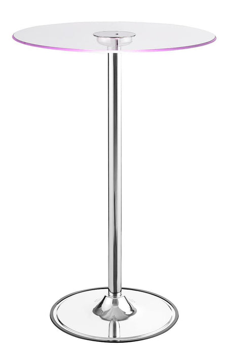 Thea LED Bar Table Chrome and Clear - LasVegasFurnitureOnline.com