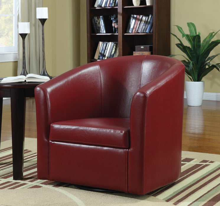 Turner Upholstery Sloped Arm Accent Swivel Chair Red - LasVegasFurnitureOnline.com