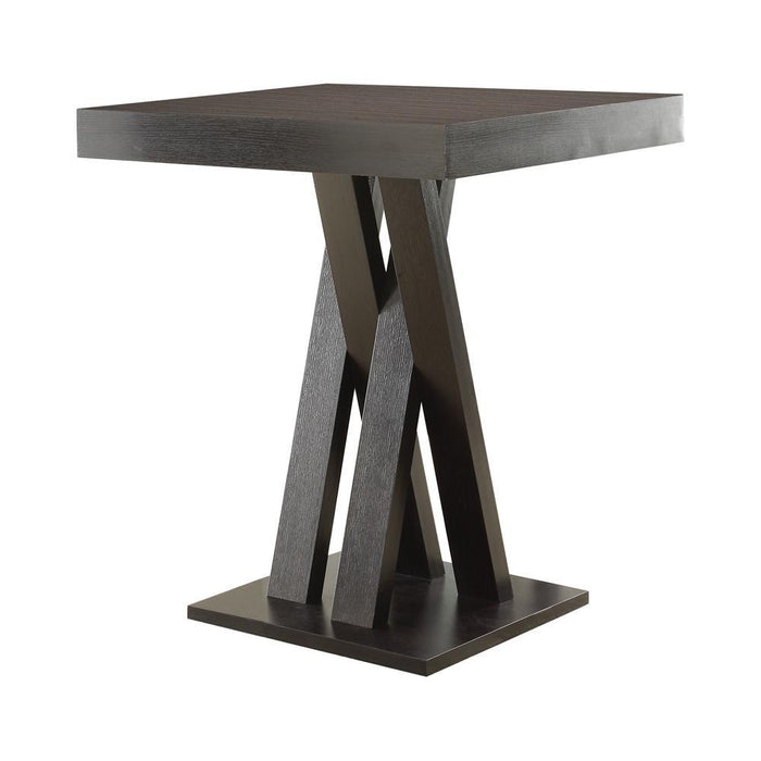 Freda Double X-shaped Base Square Bar Table Cappuccino - LasVegasFurnitureOnline.com