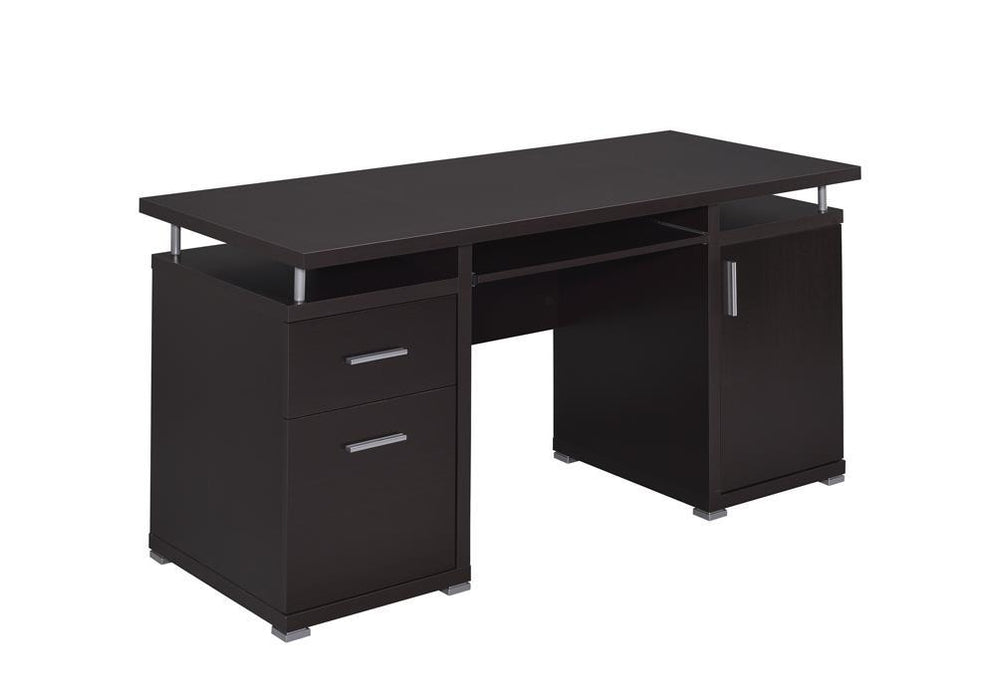 Tracy 2-drawer Computer Desk Cappuccino - LasVegasFurnitureOnline.com