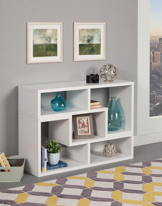 Velma Convertible TV Console and Bookcase White - LasVegasFurnitureOnline.com