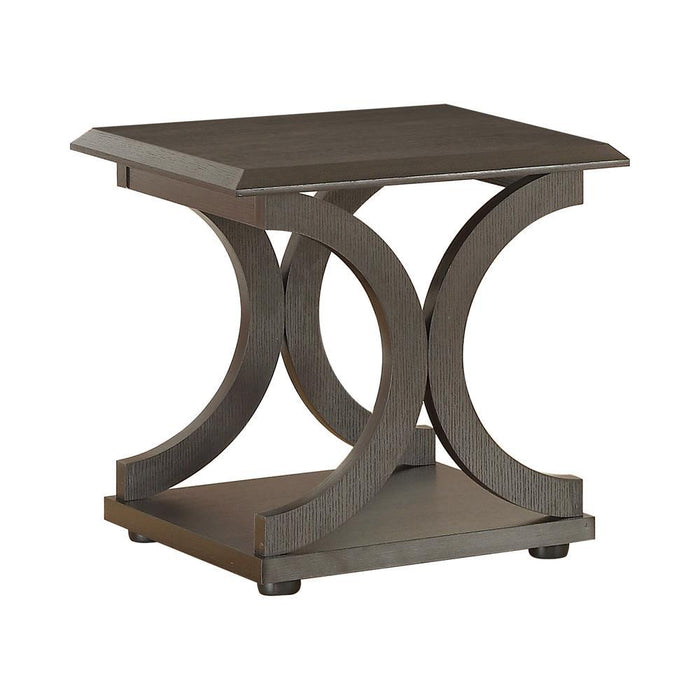 Shelly C-shaped Base End Table Cappuccino - LasVegasFurnitureOnline.com