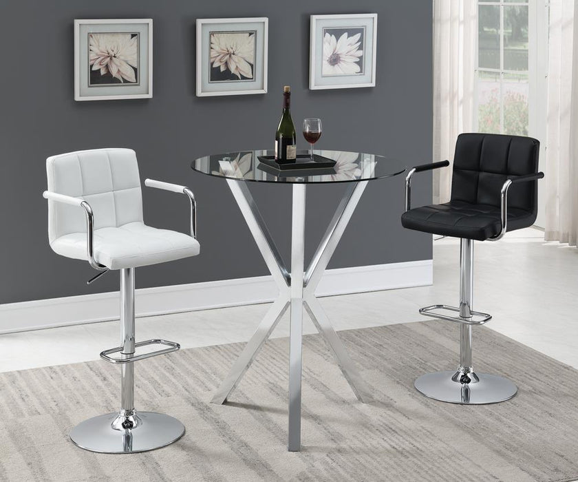 Denali Round Glass Top Bar Table Chrome - LasVegasFurnitureOnline.com