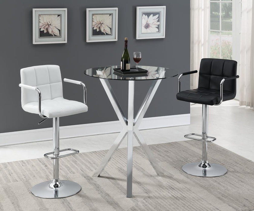 Palomar Adjustable Height Bar Stool Black and Chrome - LasVegasFurnitureOnline.com