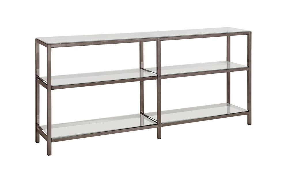 Kate 2-tier Bookcase Black Nickel - LasVegasFurnitureOnline.com