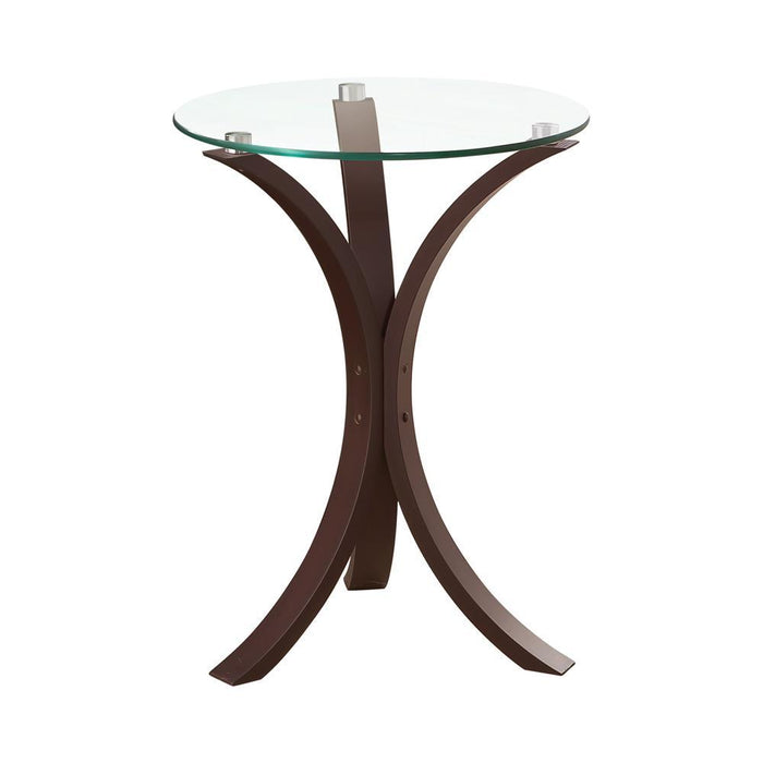 Edgar Round Accent Table Cappuccino - LasVegasFurnitureOnline.com