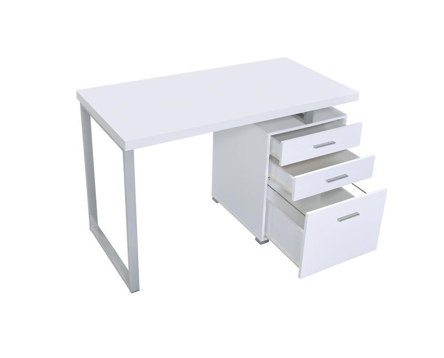 Brennan 3-drawer Office Desk White - LasVegasFurnitureOnline.com