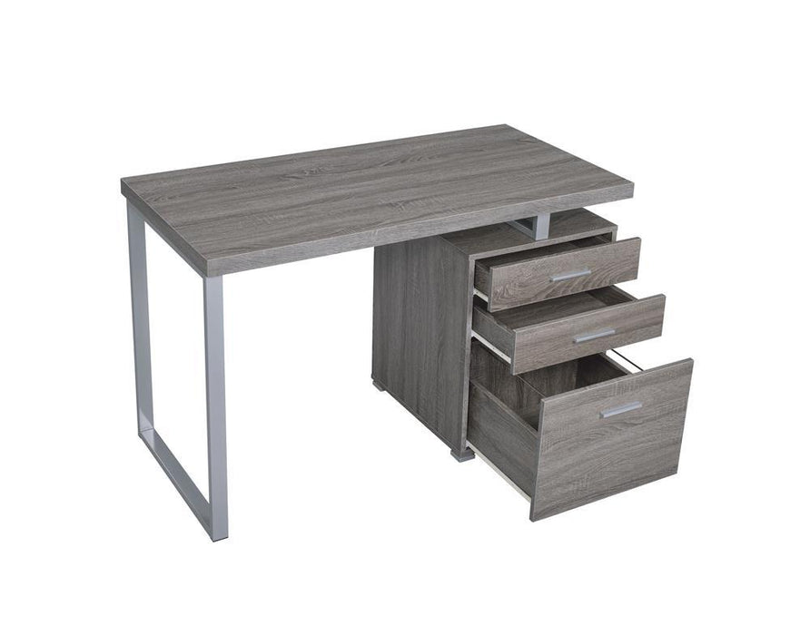 Brennan 3-drawer Office Desk Weathered Grey - LasVegasFurnitureOnline.com