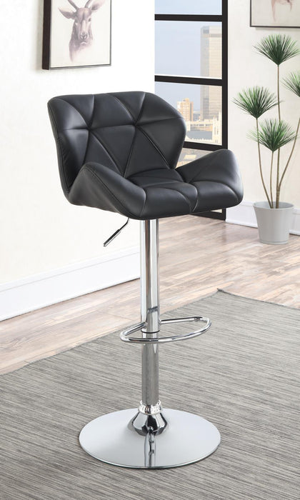 Berrington Adjustable Bar Stools Chrome and Black (Set of 2) - LasVegasFurnitureOnline.com