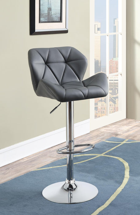 Berrington Adjustable Bar Stools Chrome and Grey (Set of 2) - LasVegasFurnitureOnline.com