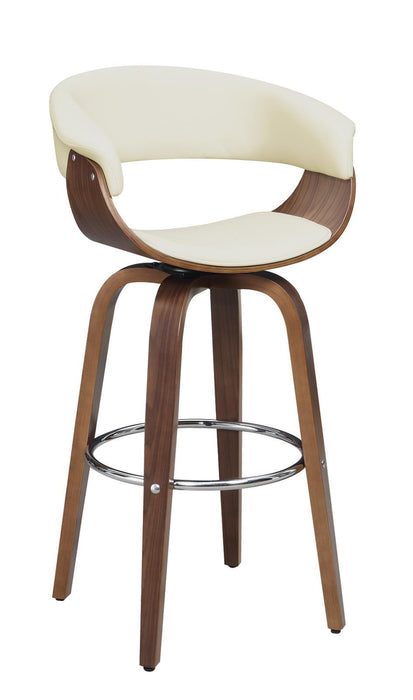 Zion Upholstered Swivel Bar Stool Walnut and Ecru - LasVegasFurnitureOnline.com