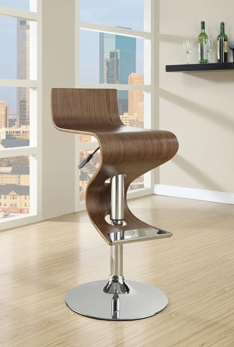 Covina Adjustable Bar Stool Walnut and Chrome - LasVegasFurnitureOnline.com