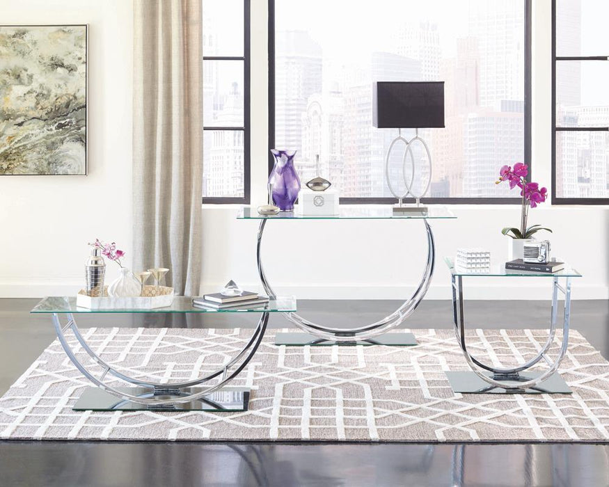 Danville U-shaped End Table Chrome - LasVegasFurnitureOnline.com