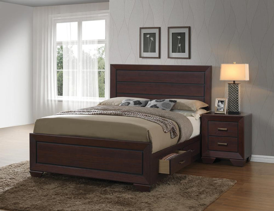 Kauffman Eastern King Storage Bed Dark Cocoa - LasVegasFurnitureOnline.com