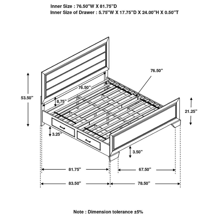 Kauffman Eastern King Panel Bed Dark Cocoa - LasVegasFurnitureOnline.com