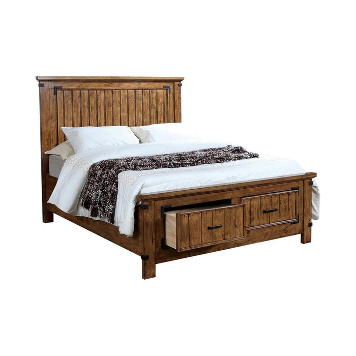 Brenner California King Panel Bed Rustic Honey - LasVegasFurnitureOnline.com