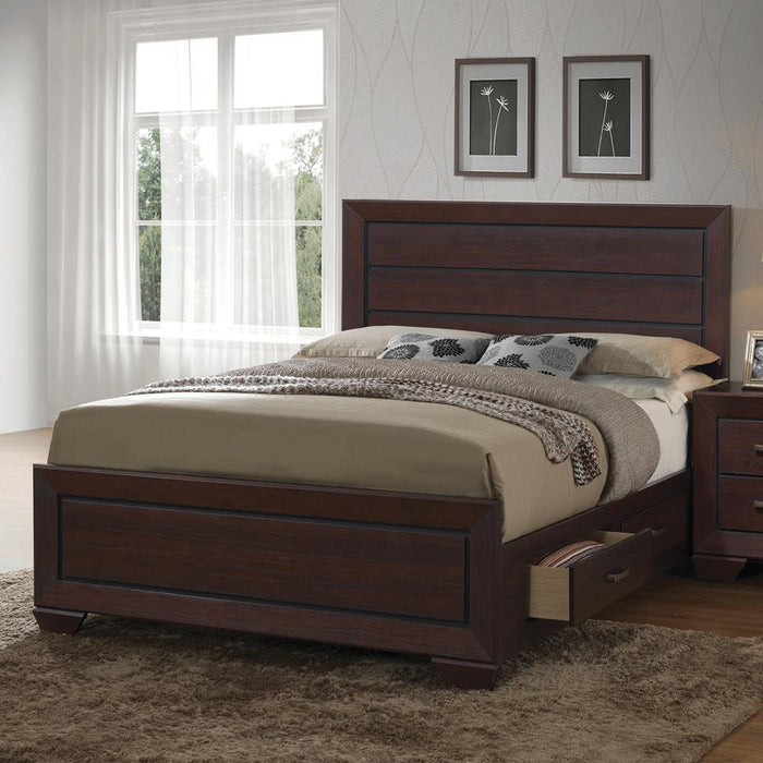 Kauffman California King Panel Bed Dark Cocoa - LasVegasFurnitureOnline.com