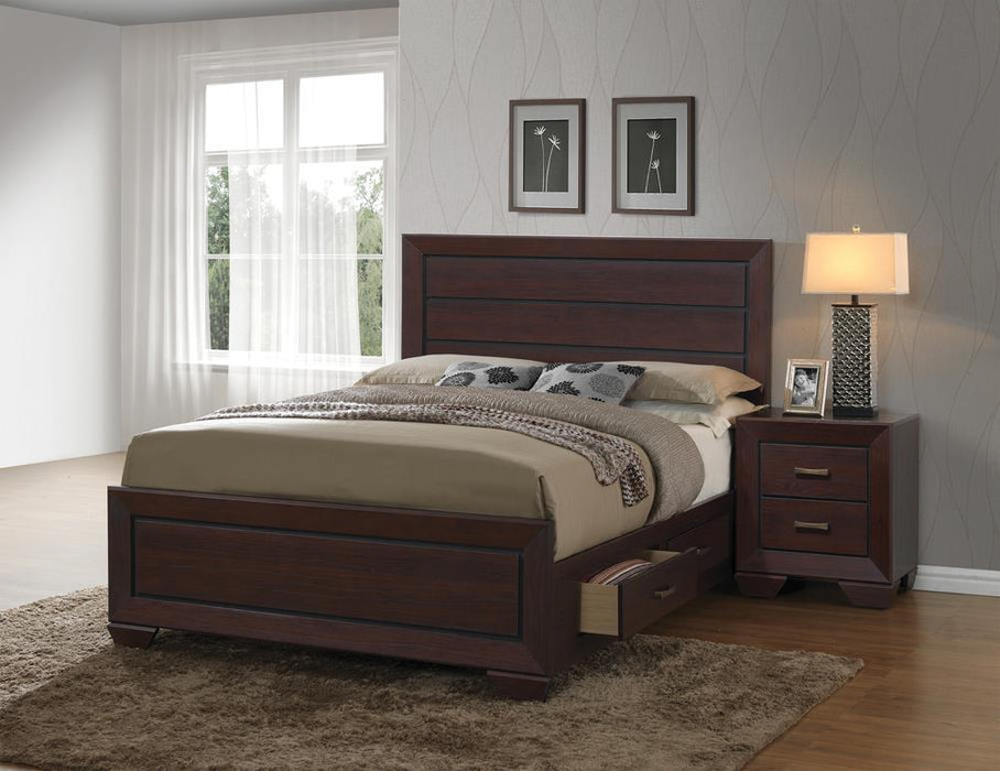 Kauffman California King Panel Bed Dark Cocoa - LasVegasFurnitureOnline.com