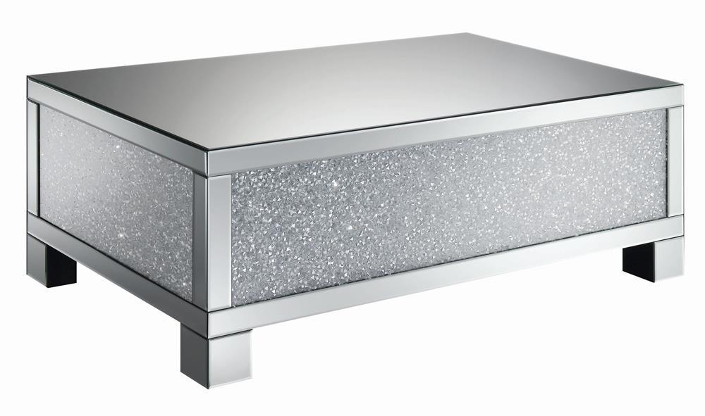 Gillian Rectangular Coffee Table Clear Mirror - LasVegasFurnitureOnline.com