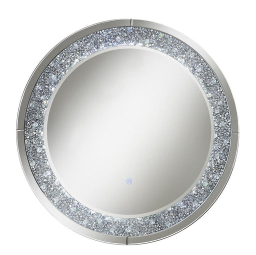 Lixue Round Wall Mirror with LED Lighting Silver - LasVegasFurnitureOnline.com