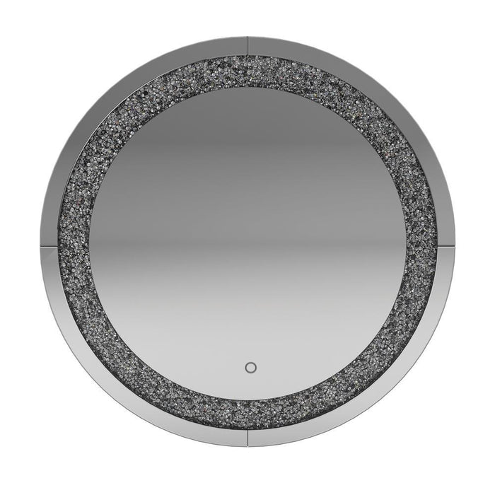 Landar Round Wall Mirror Silver - LasVegasFurnitureOnline.com