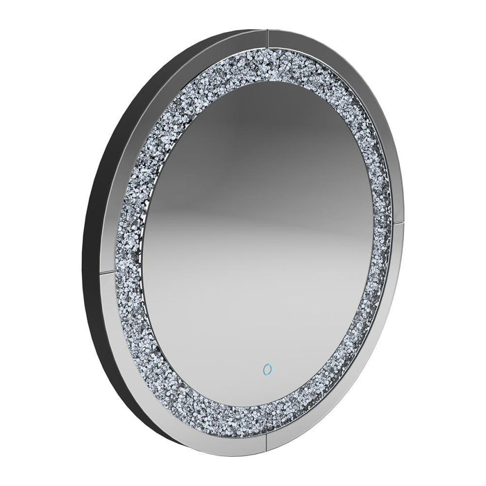 Landar Round Wall Mirror Silver - LasVegasFurnitureOnline.com