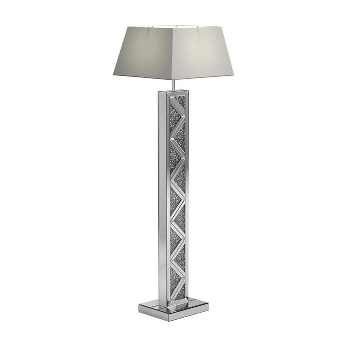 Carmen Geometric Base Floor Lamp Silver - LasVegasFurnitureOnline.com