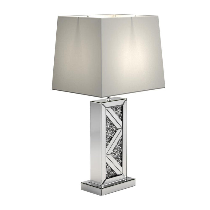 Carmen Geometric Base Table Lamp Silver - LasVegasFurnitureOnline.com